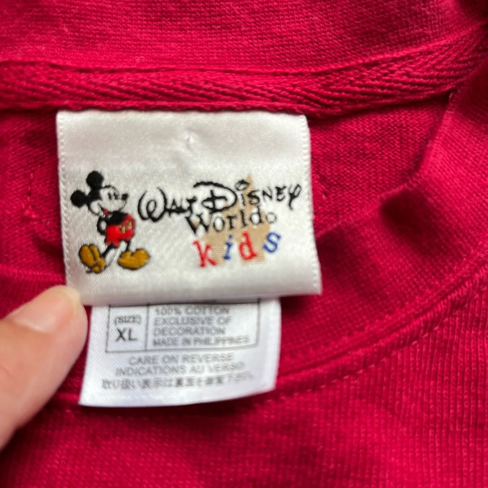Disney Kids Mickey Mouse red crew long sleeve cotton shirt. Youth XL (vintage?)